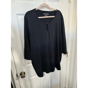 Catherines Womans Supreme Collection Long Sleeve Black Shirt Plus Size 3X 26/28W